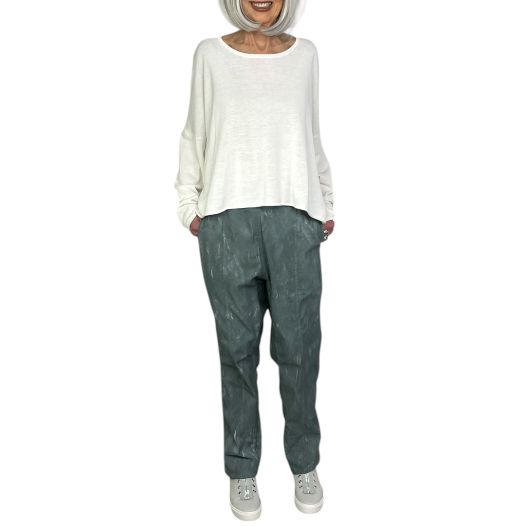 COTTON CREPE KNIT TOP
