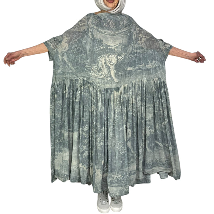 SCENIC PRINT VISCOSE DRESS