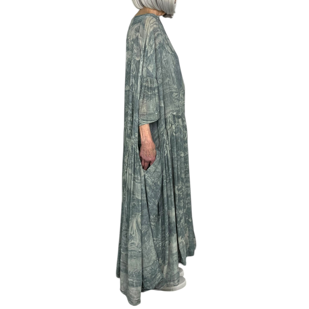 SCENIC PRINT VISCOSE DRESS