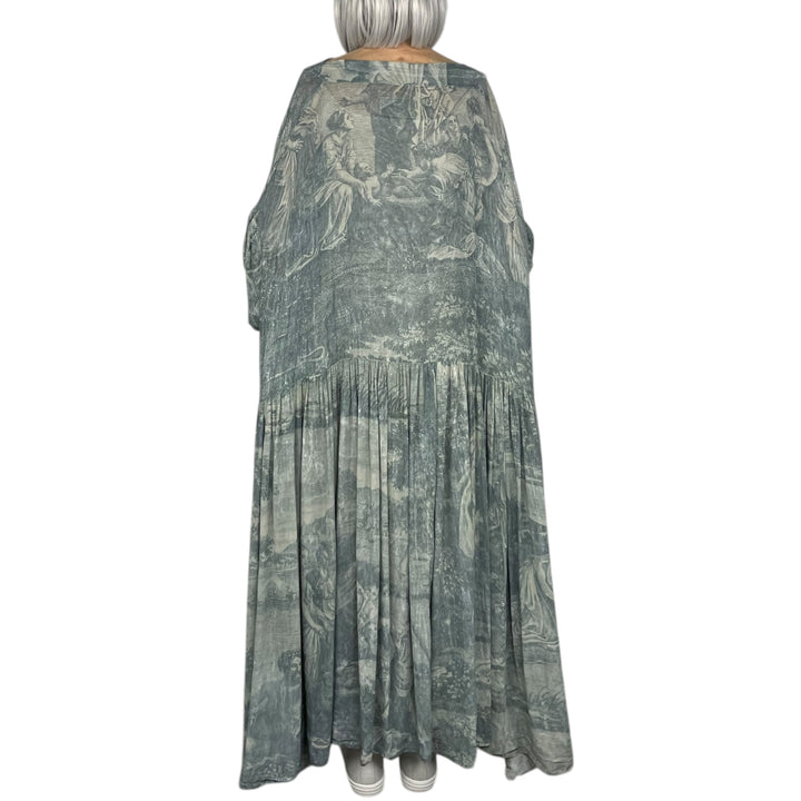 SCENIC PRINT VISCOSE DRESS