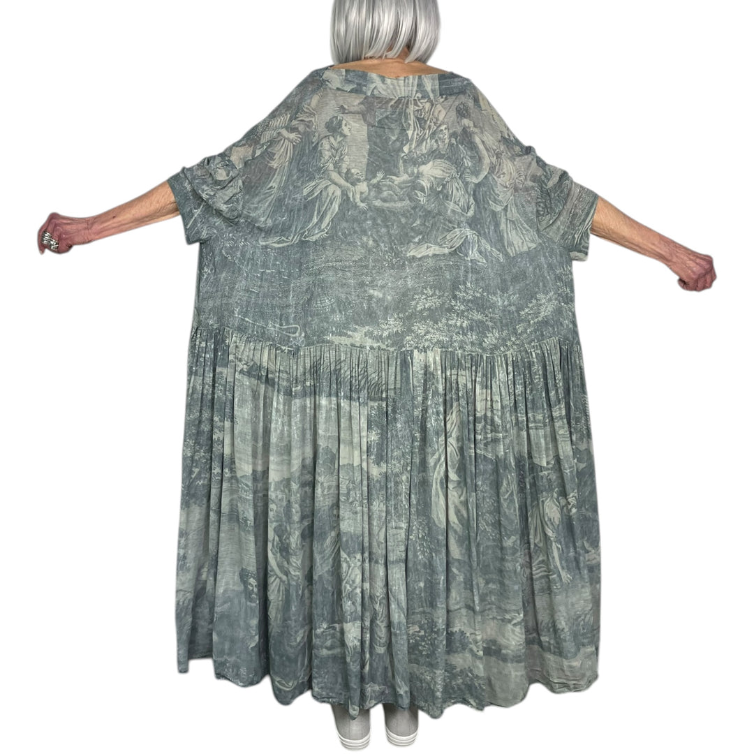 SCENIC PRINT VISCOSE DRESS