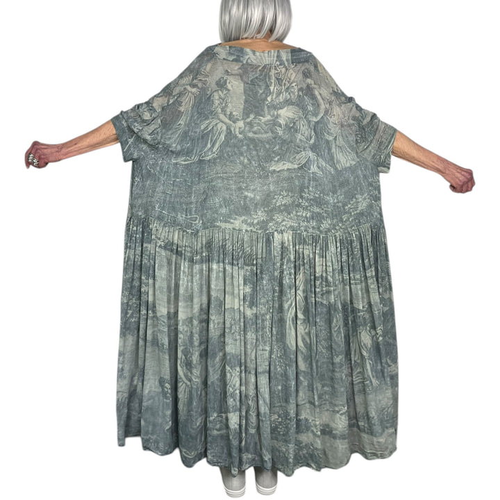 SCENIC PRINT VISCOSE DRESS
