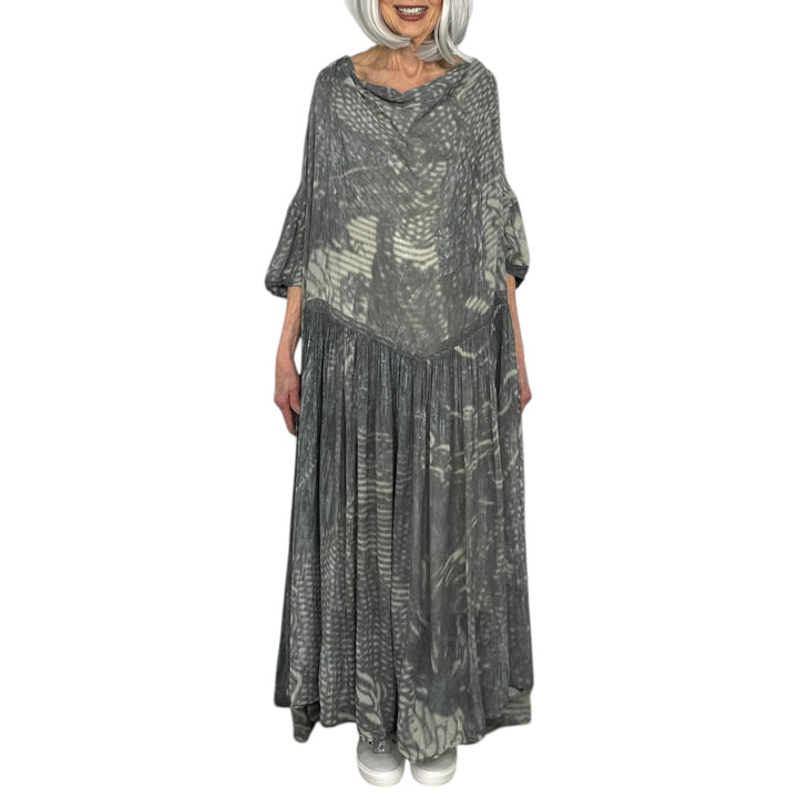 SCENIC PRINT VISCOSE DRESS