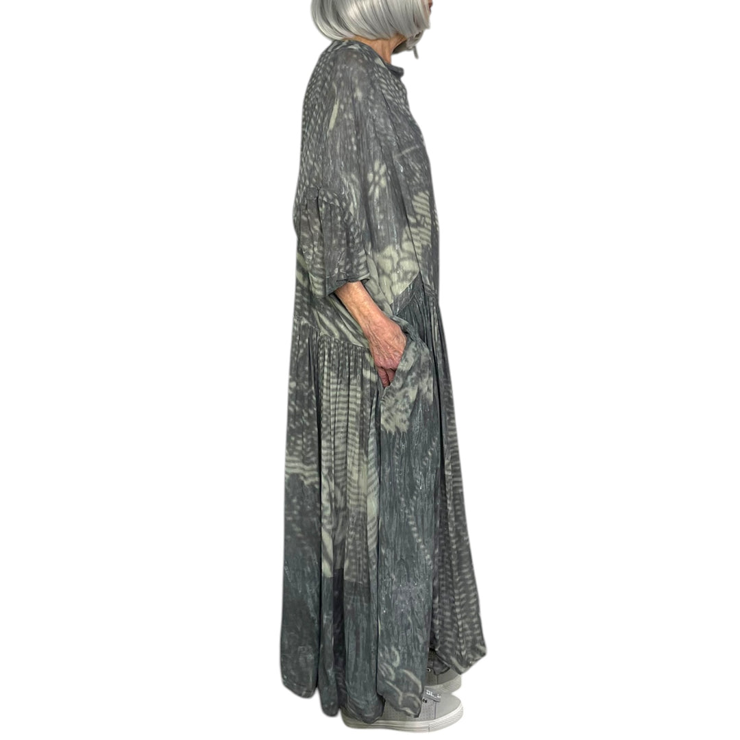 SCENIC PRINT VISCOSE DRESS