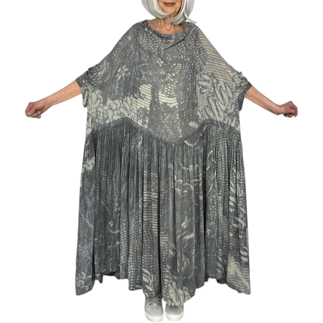 SCENIC PRINT VISCOSE DRESS