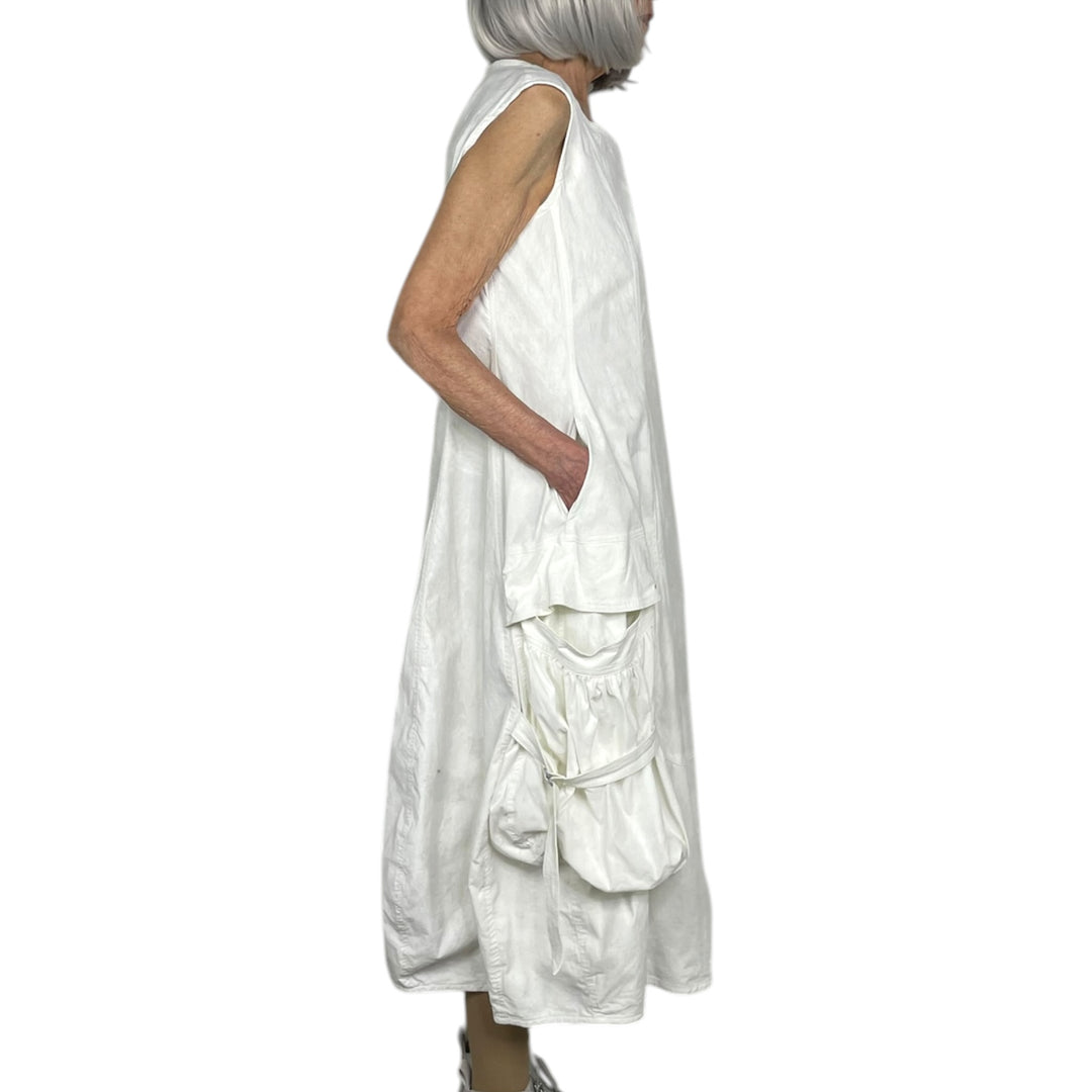 STRETCH TWILL SLEEVELESS DRESS