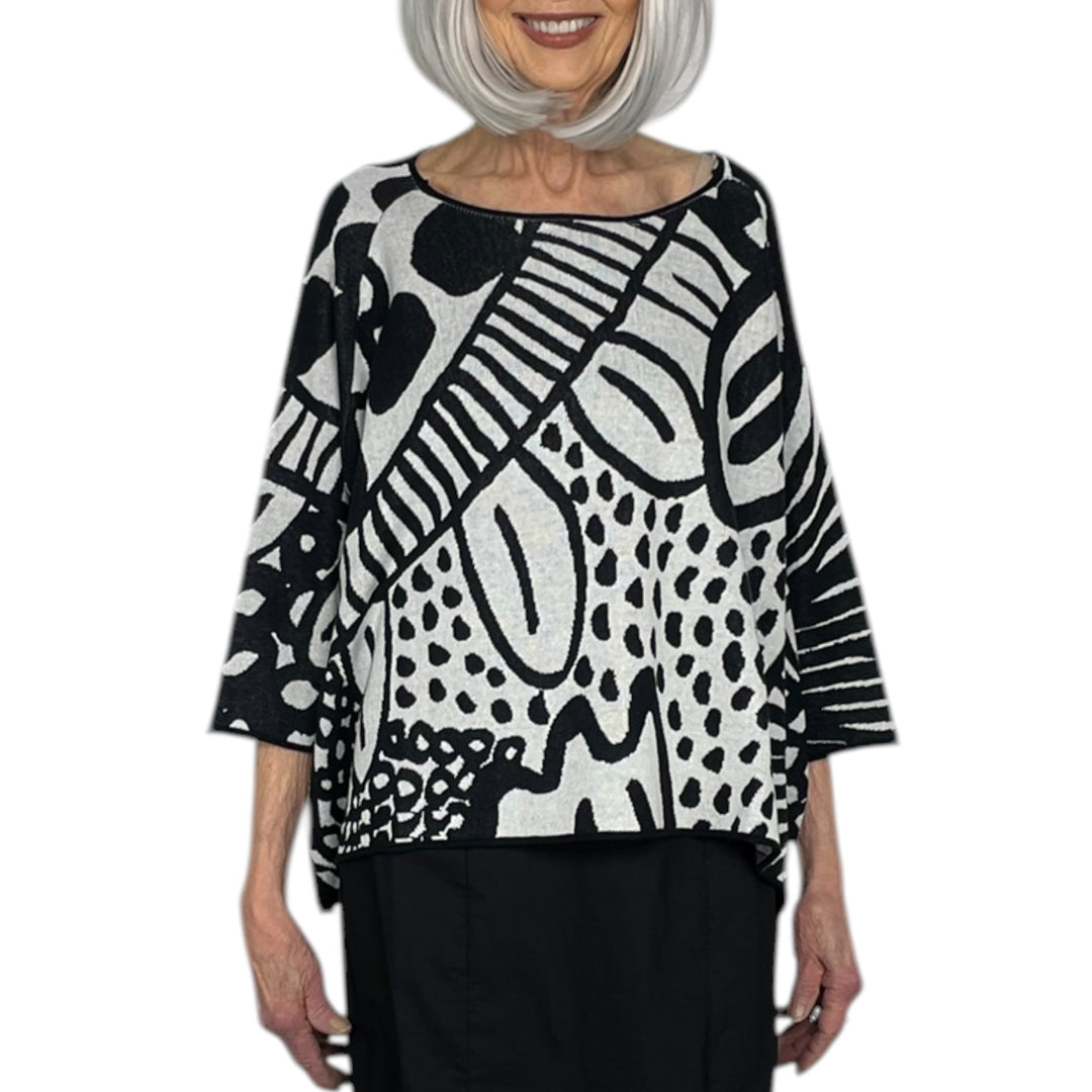 JACQUARD KNIT PRINT PULLOVER