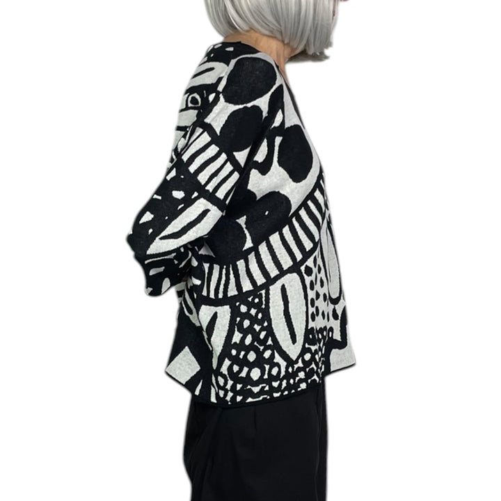 JACQUARD KNIT PRINT PULLOVER