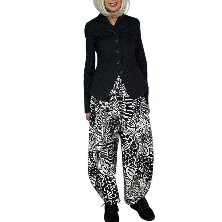PRINT CURVED LEG LONG PANT