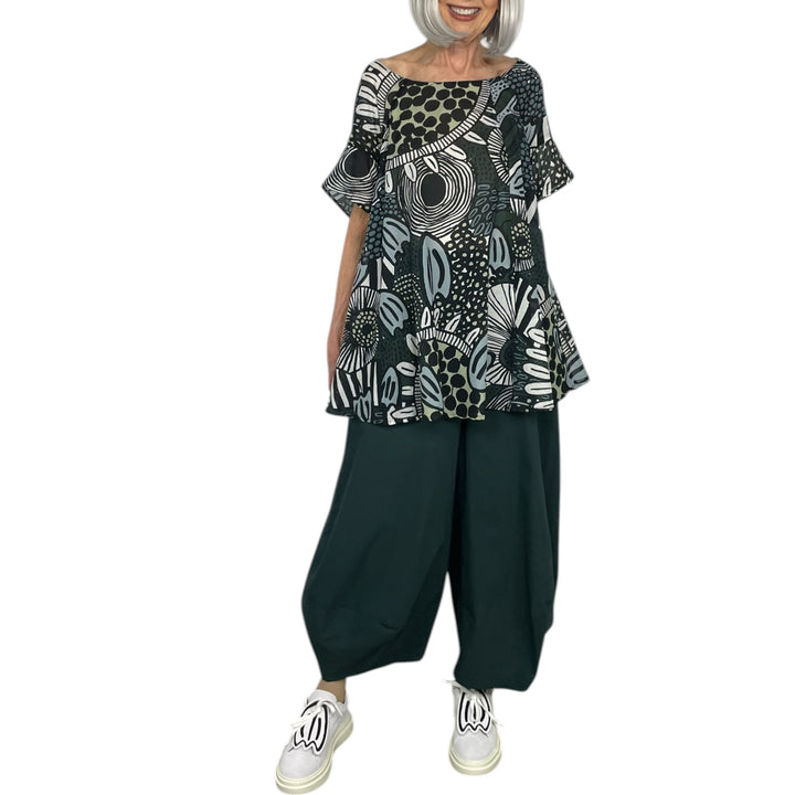 CURVED WIDE LEG PANT