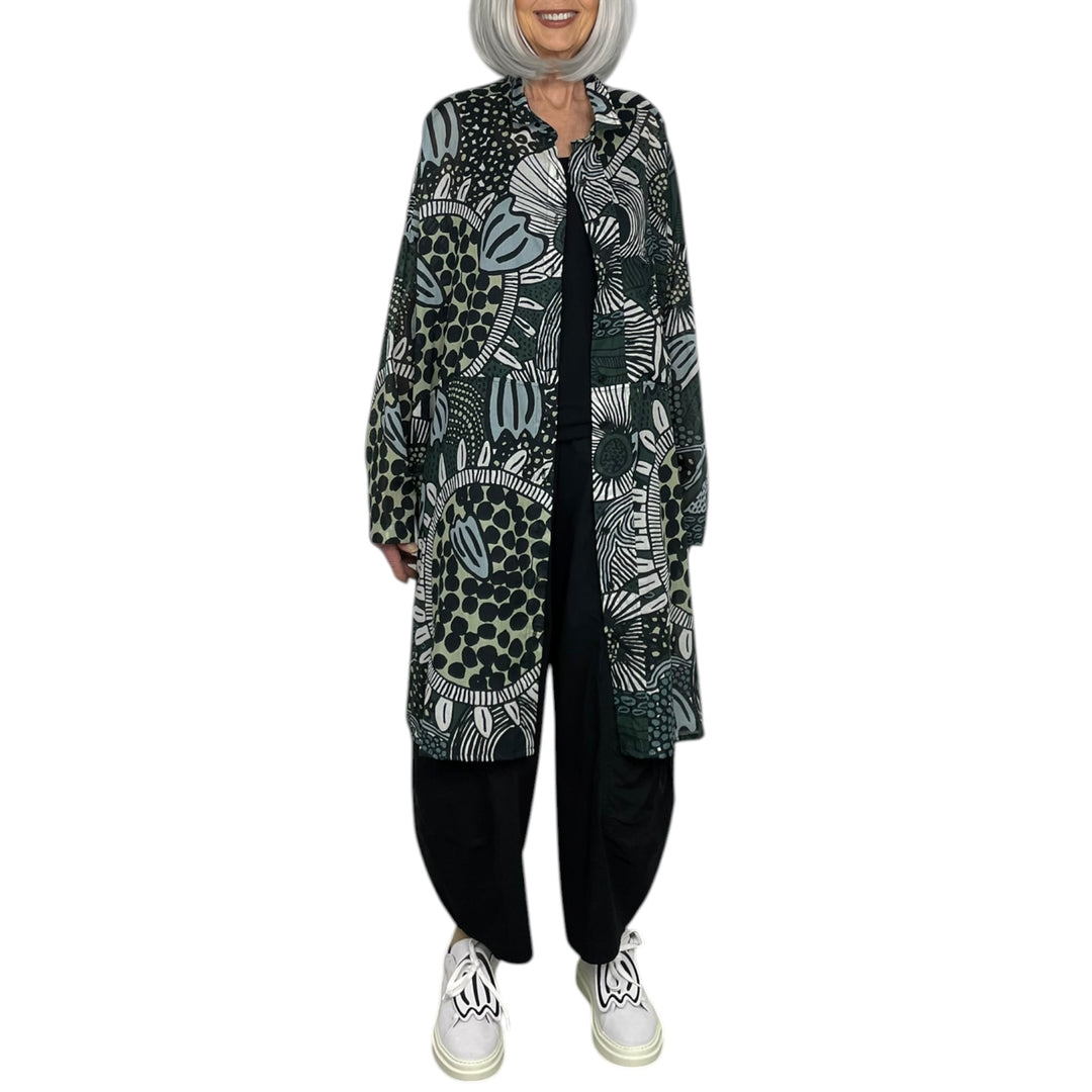 PRINT VOILE SHIRTDRESS