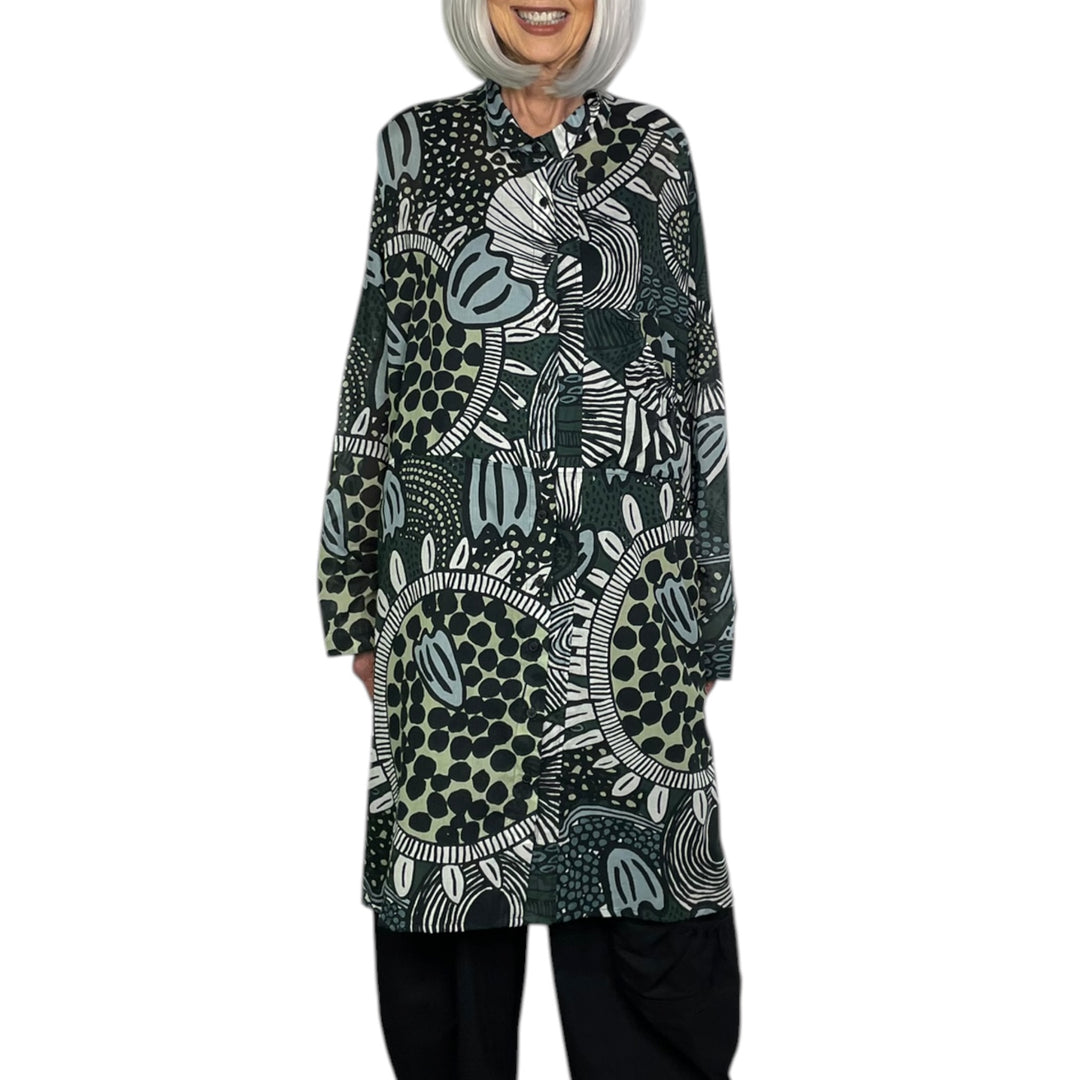 PRINT VOILE SHIRTDRESS