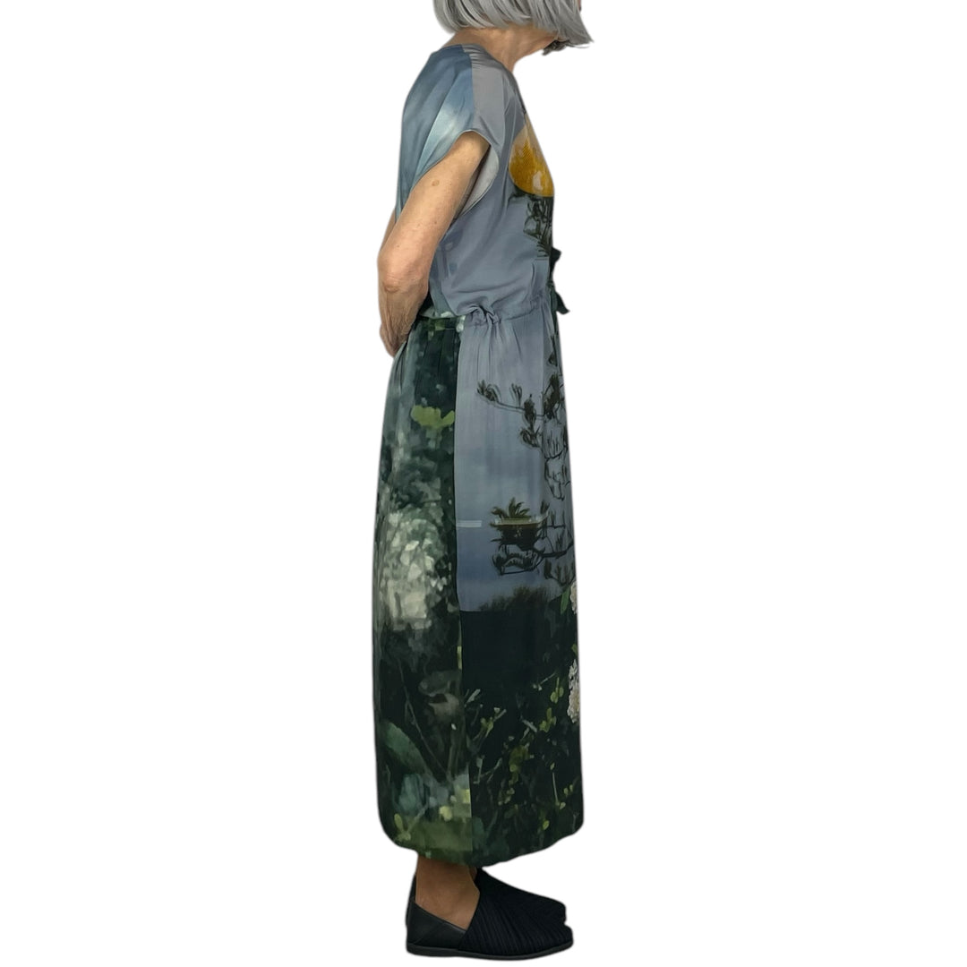 PRINTED SILK SIMPLE DRESS