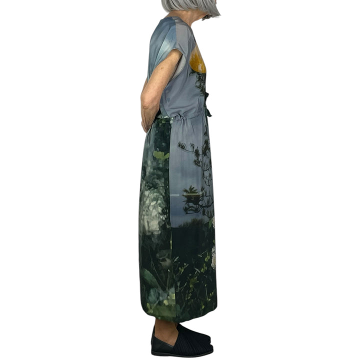 PRINTED SILK SIMPLE DRESS