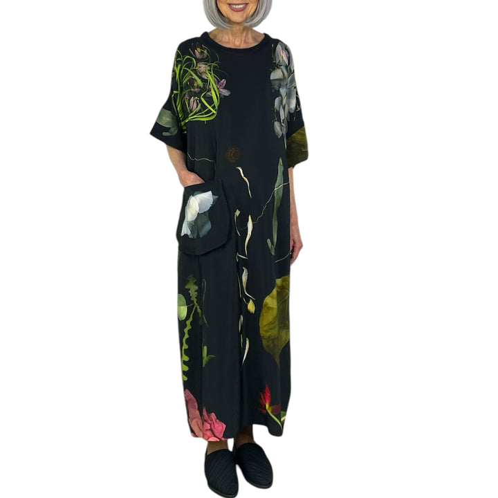 FLORAL PRINT SILK DRESS