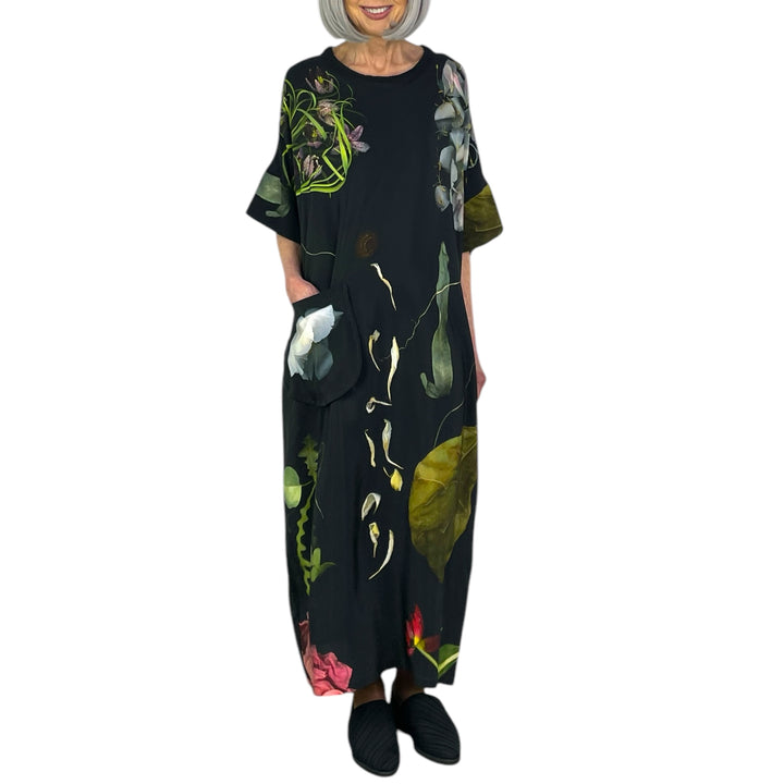 FLORAL PRINT SILK DRESS