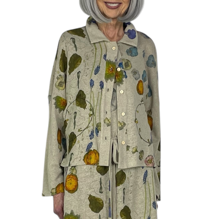 FLORAL PRINT HEMP SHIRT