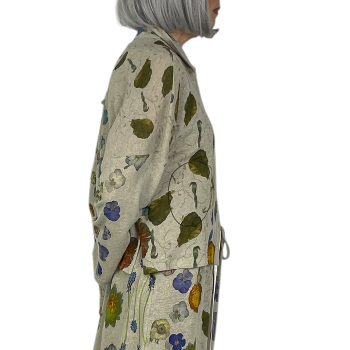 FLORAL PRINT HEMP SHIRT