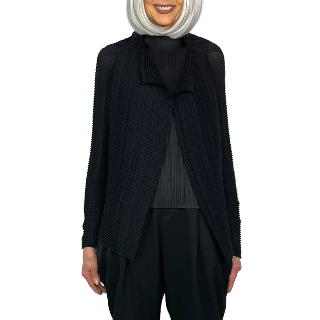WOOLY PLEATS CARDIGAN