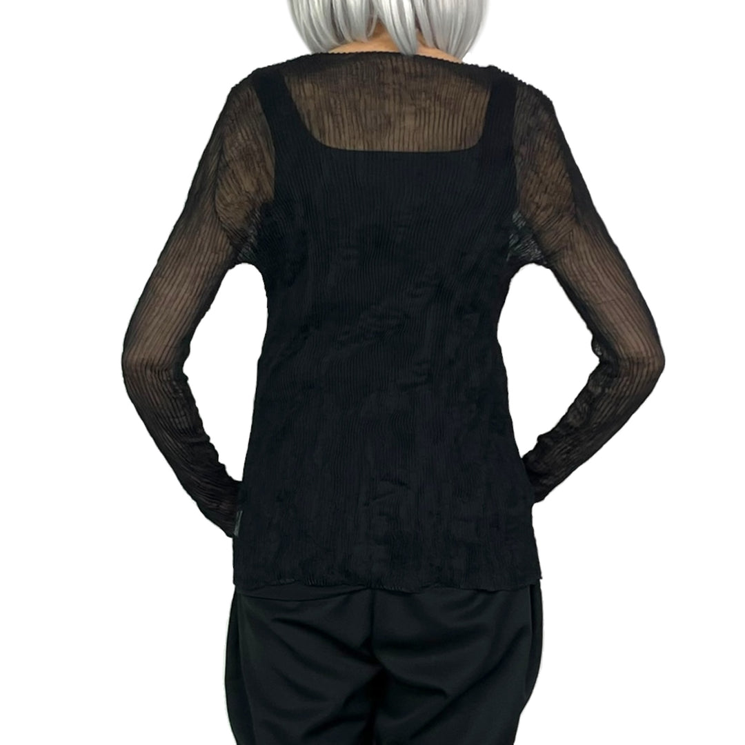CHIFFON TWIST V-NECK TOP