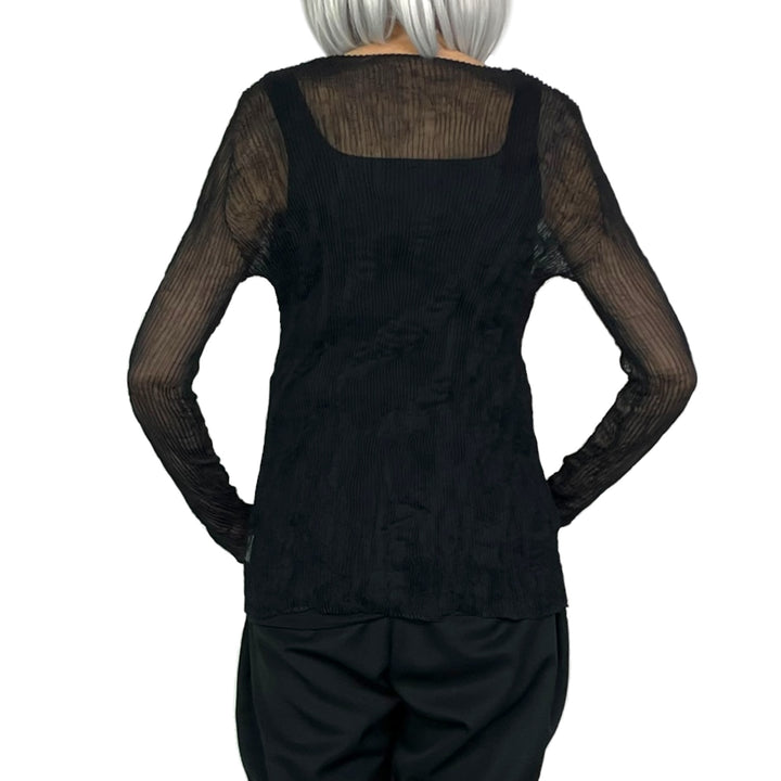CHIFFON TWIST V-NECK TOP