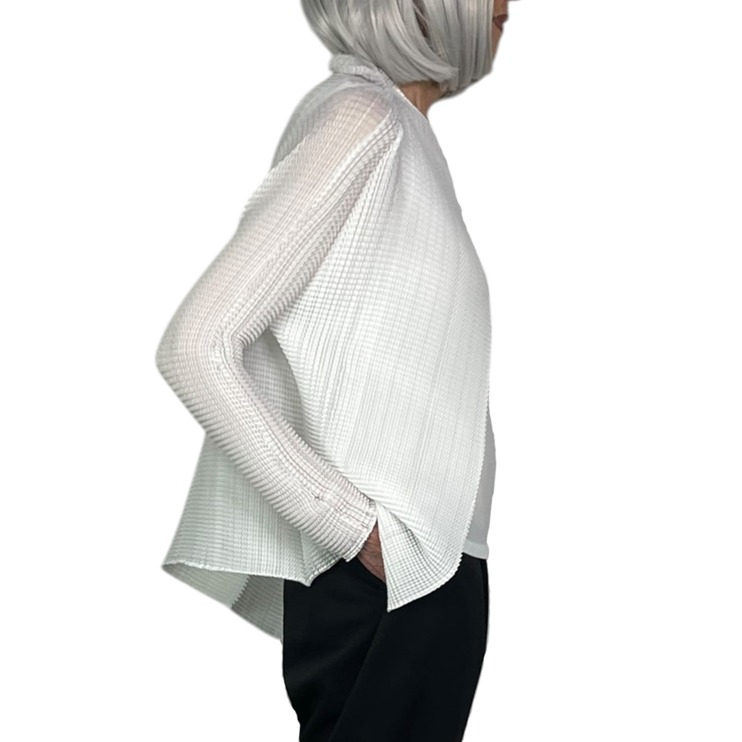 WOOLY PLEATS CARDIGAN