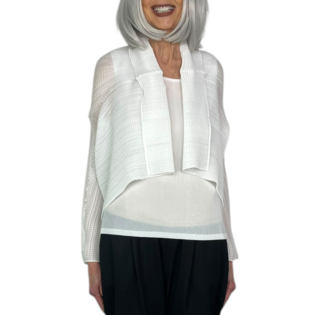 WOOLY PLEATS CARDIGAN