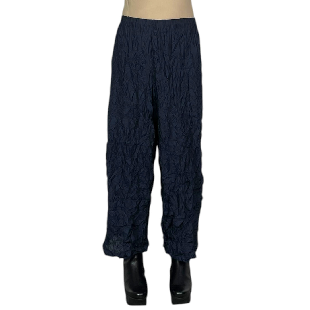 SMALL GINGHAM CRINKLE PLEAT PANT