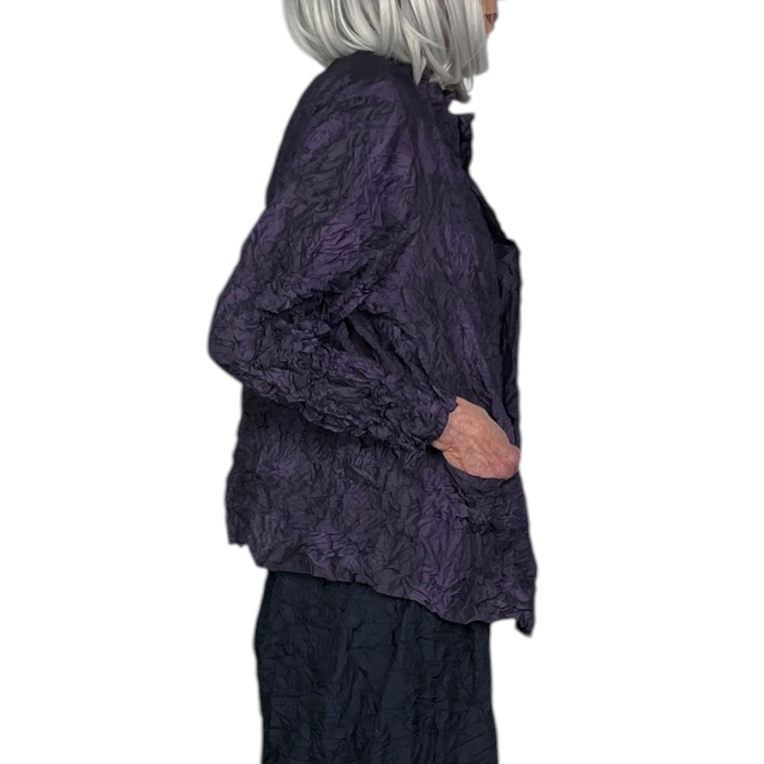 LARGE GINGHAM CRINKLE PLEAT JACKET