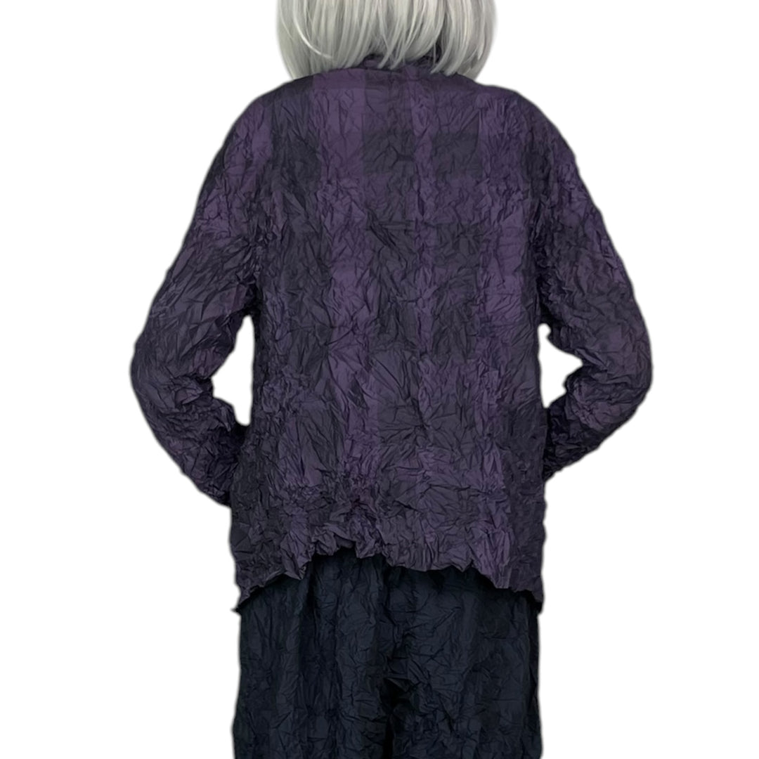 LARGE GINGHAM CRINKLE PLEAT JACKET