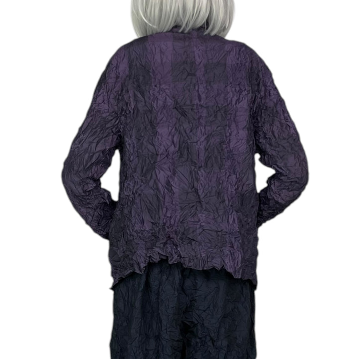 LARGE GINGHAM CRINKLE PLEAT JACKET