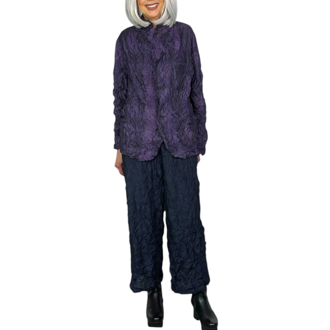 SMALL GINGHAM CRINKLE PLEAT PANT