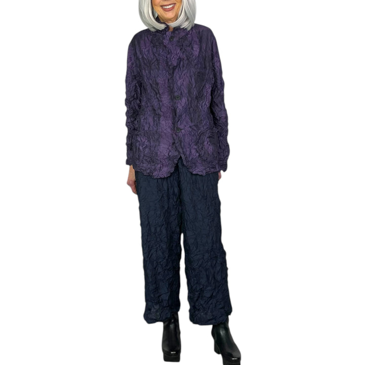 SMALL GINGHAM CRINKLE PLEAT PANT
