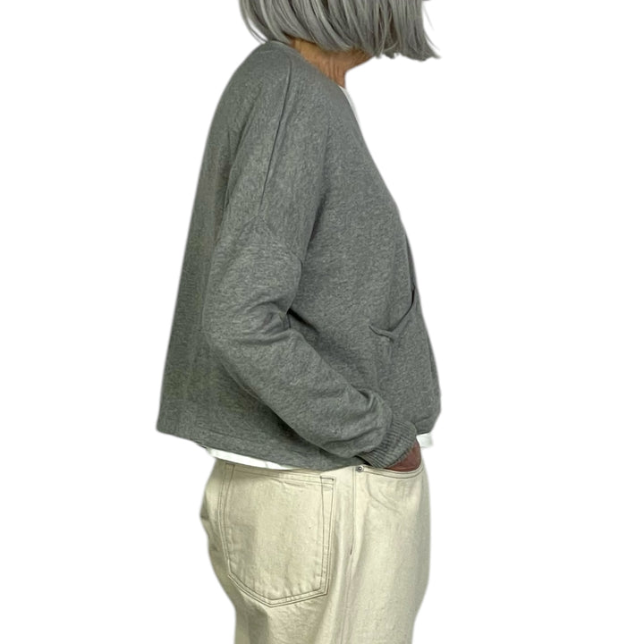 PLAIN KNIT COTTON CARDIGAN