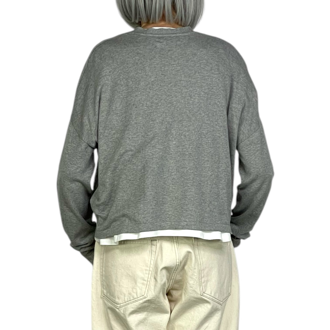 PLAIN KNIT COTTON CARDIGAN