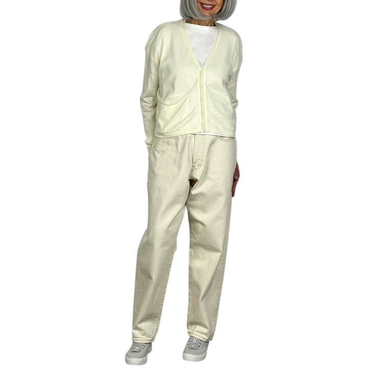 PLAIN KNIT COTTON CARDIGAN