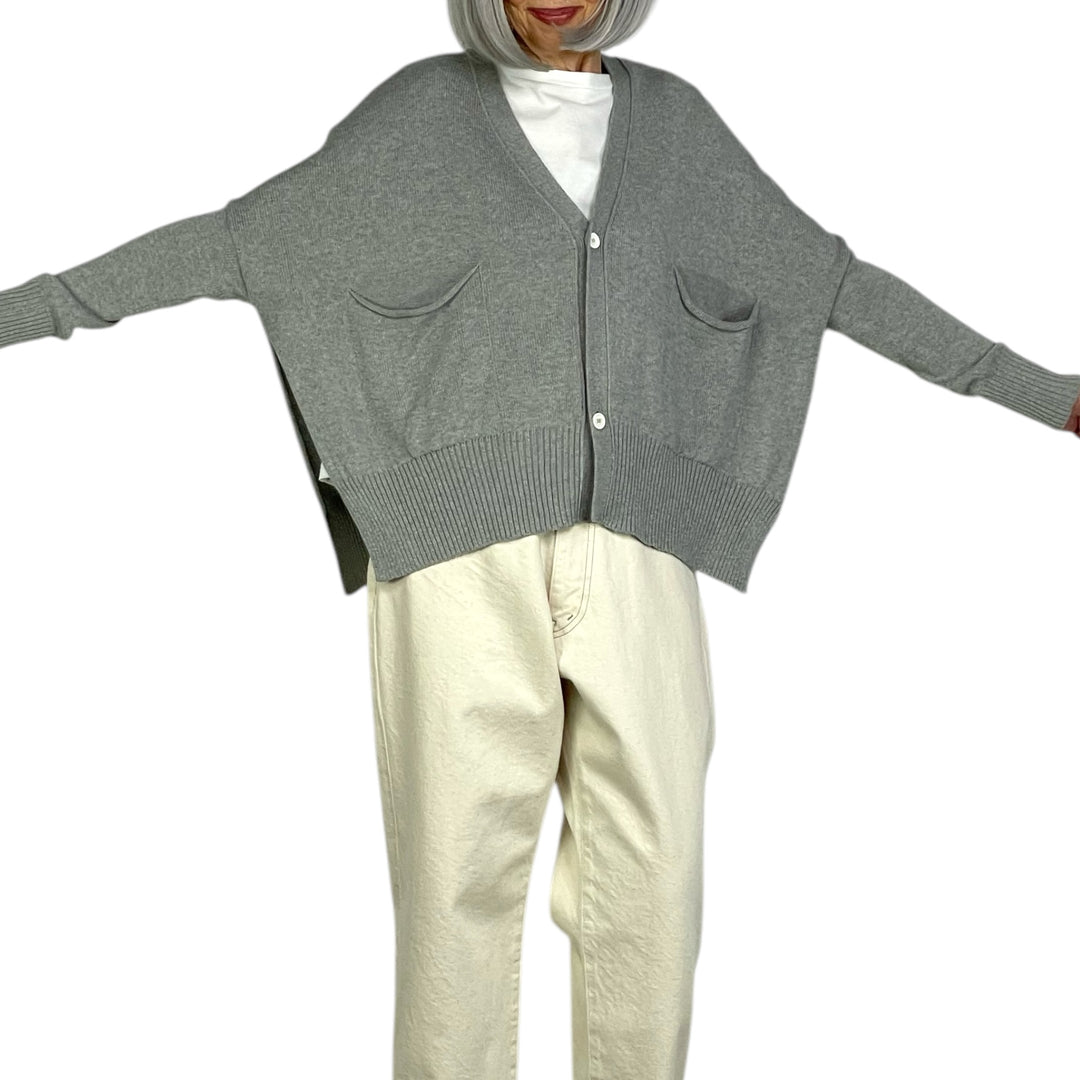 SIDE SLIT COTTON CARDIGAN