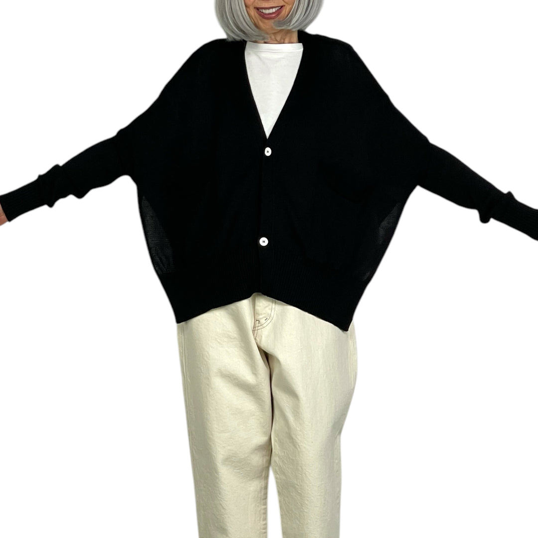 SIDE SLIT COTTON CARDIGAN