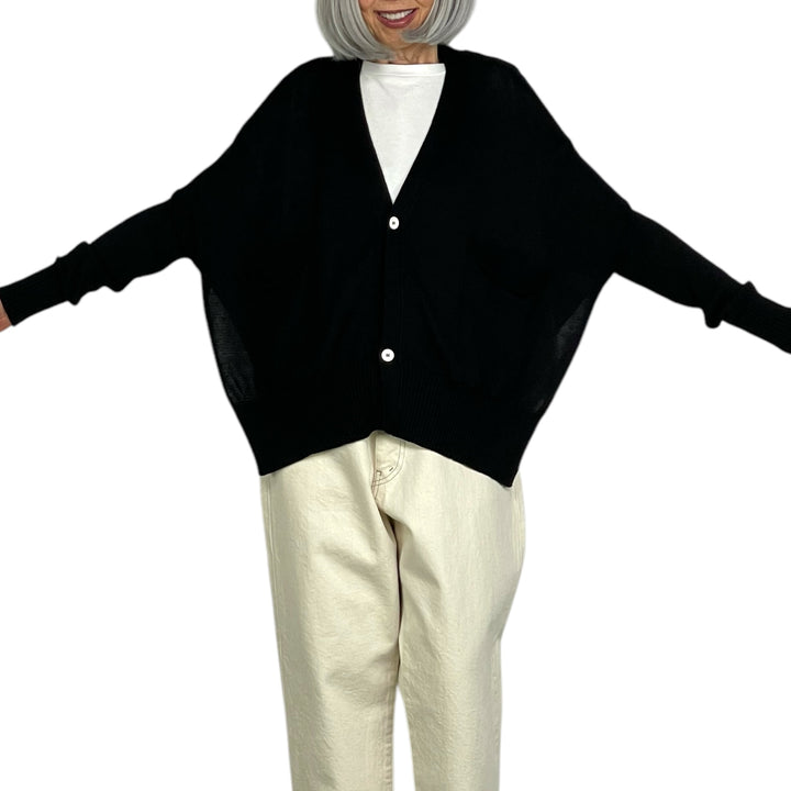 SIDE SLIT COTTON CARDIGAN
