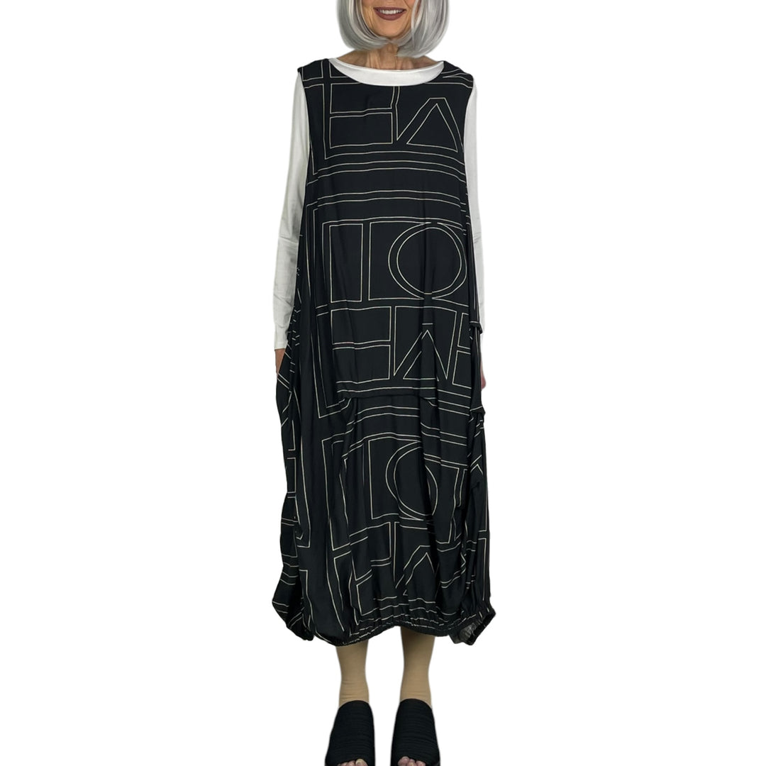 WHITE LINES JUMPER DRESS