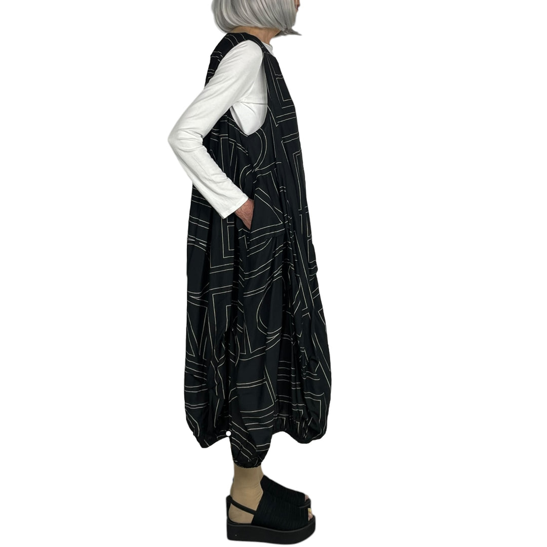 WHITE LINES JUMPER DRESS