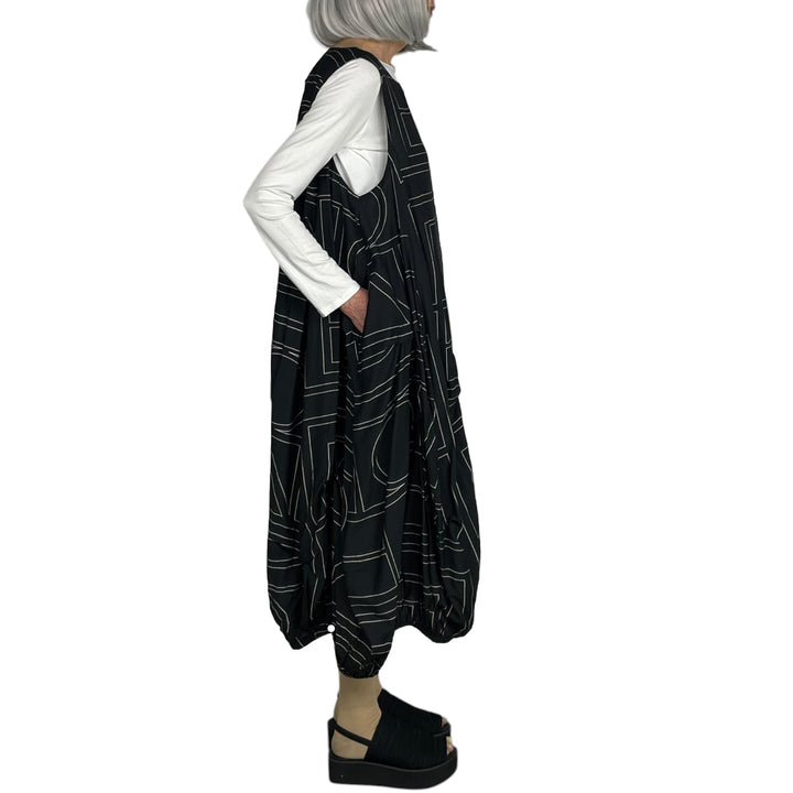 WHITE LINES JUMPER DRESS