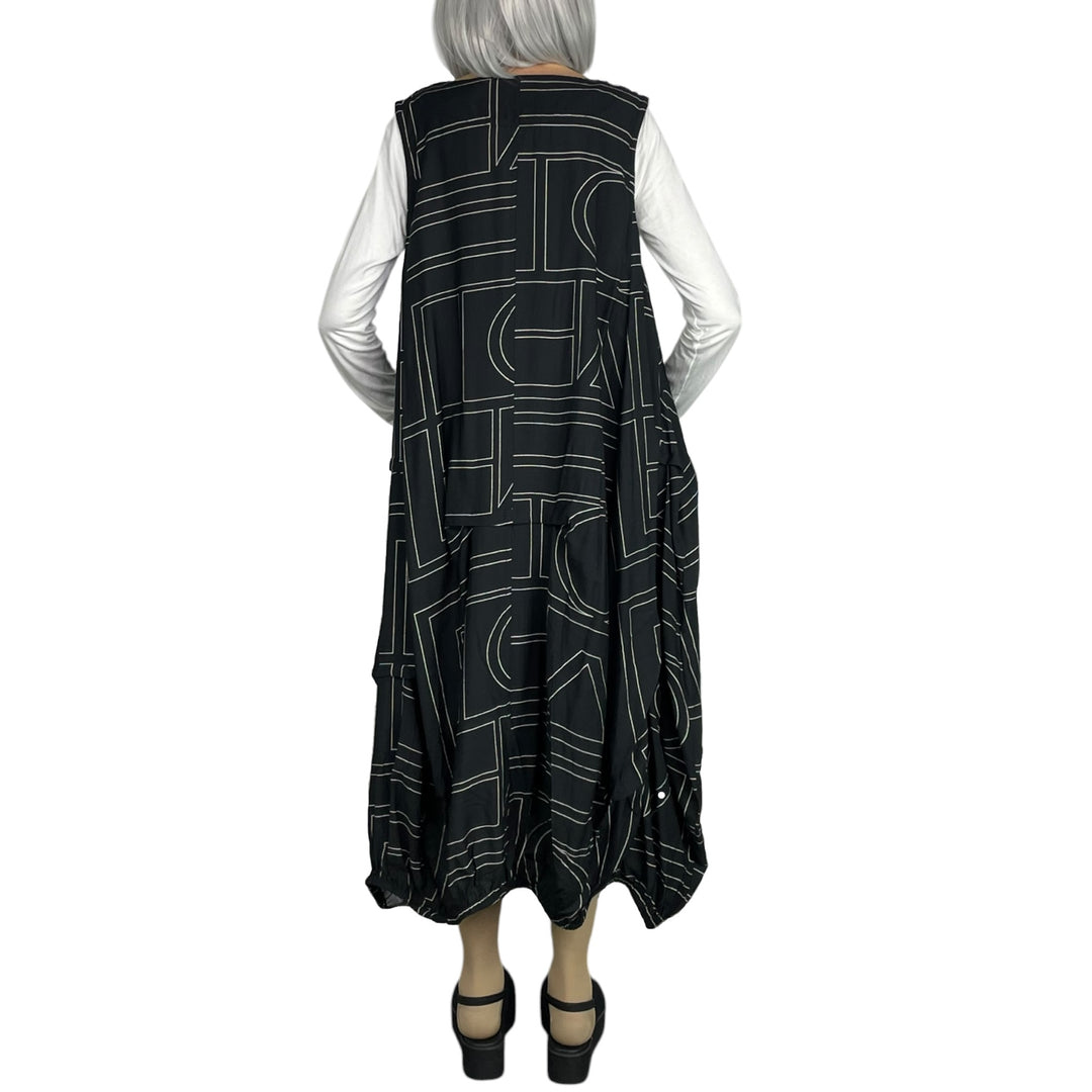 WHITE LINES JUMPER DRESS