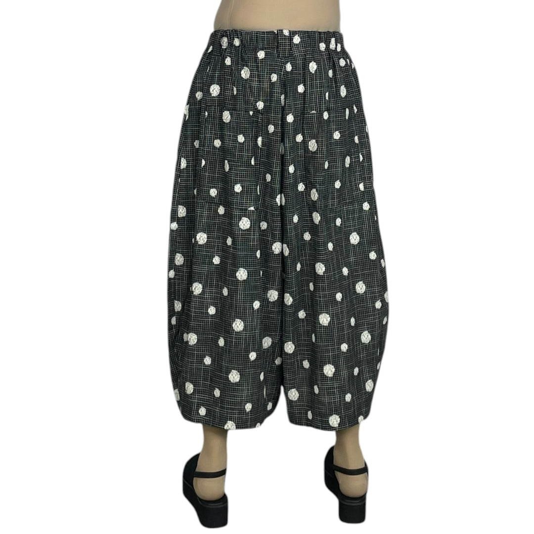 EMBROIDERED DOTS WIDE LEG PANT