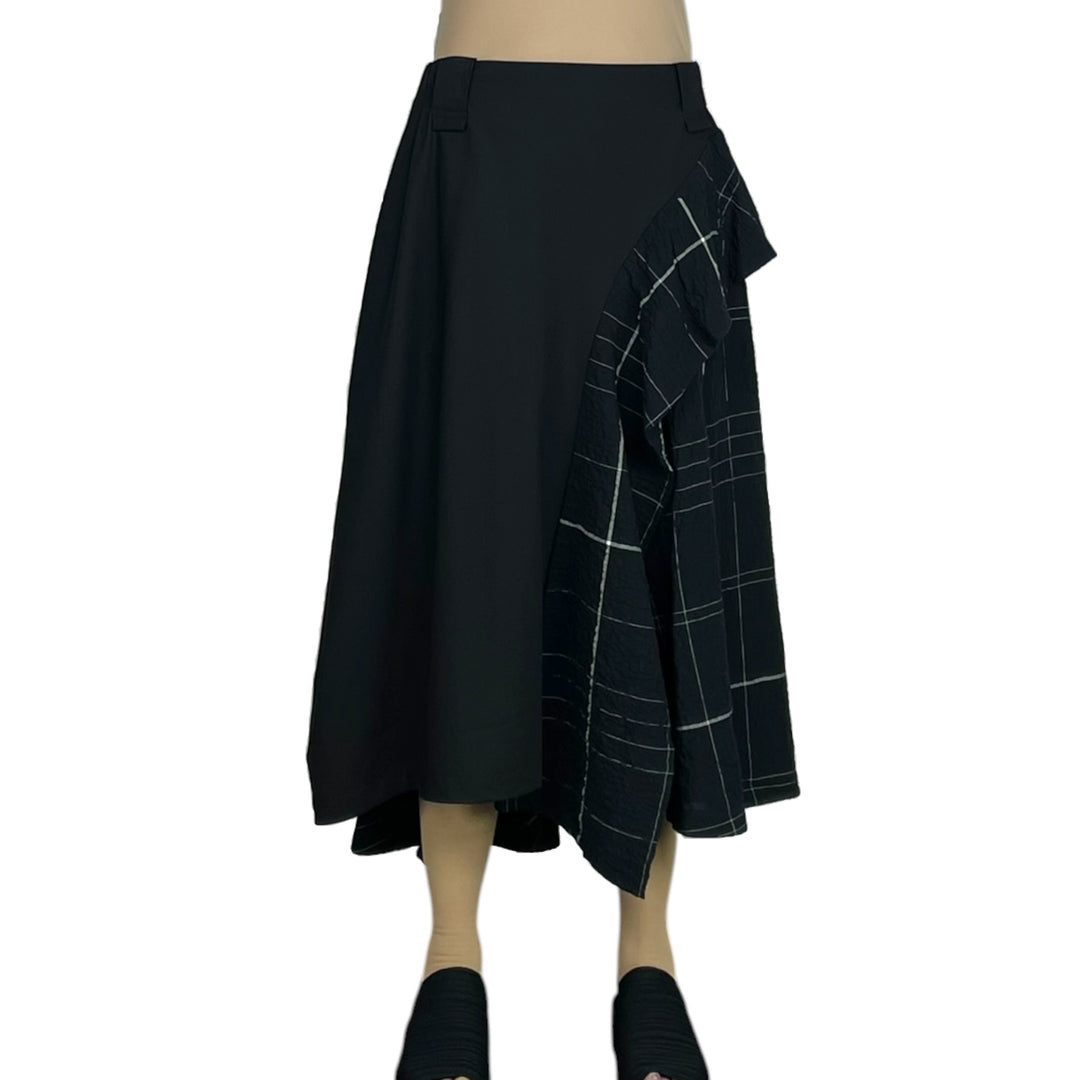 WINDOWPANE/SOLID SKIRT