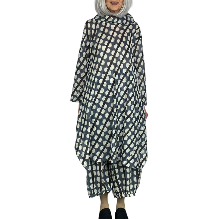 SHEER DOT/STRIPE PRINT DRESS