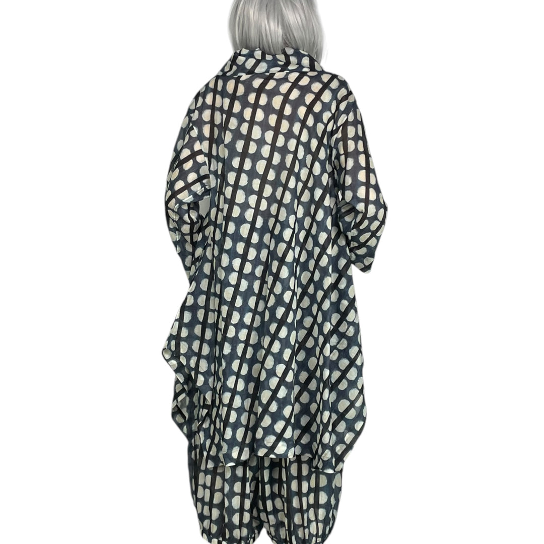 SHEER DOT/STRIPE PRINT DRESS