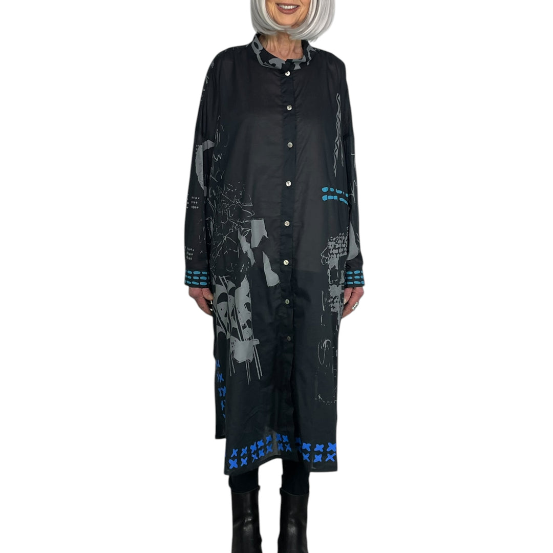PRINTED VOILE SHIRTDRESS