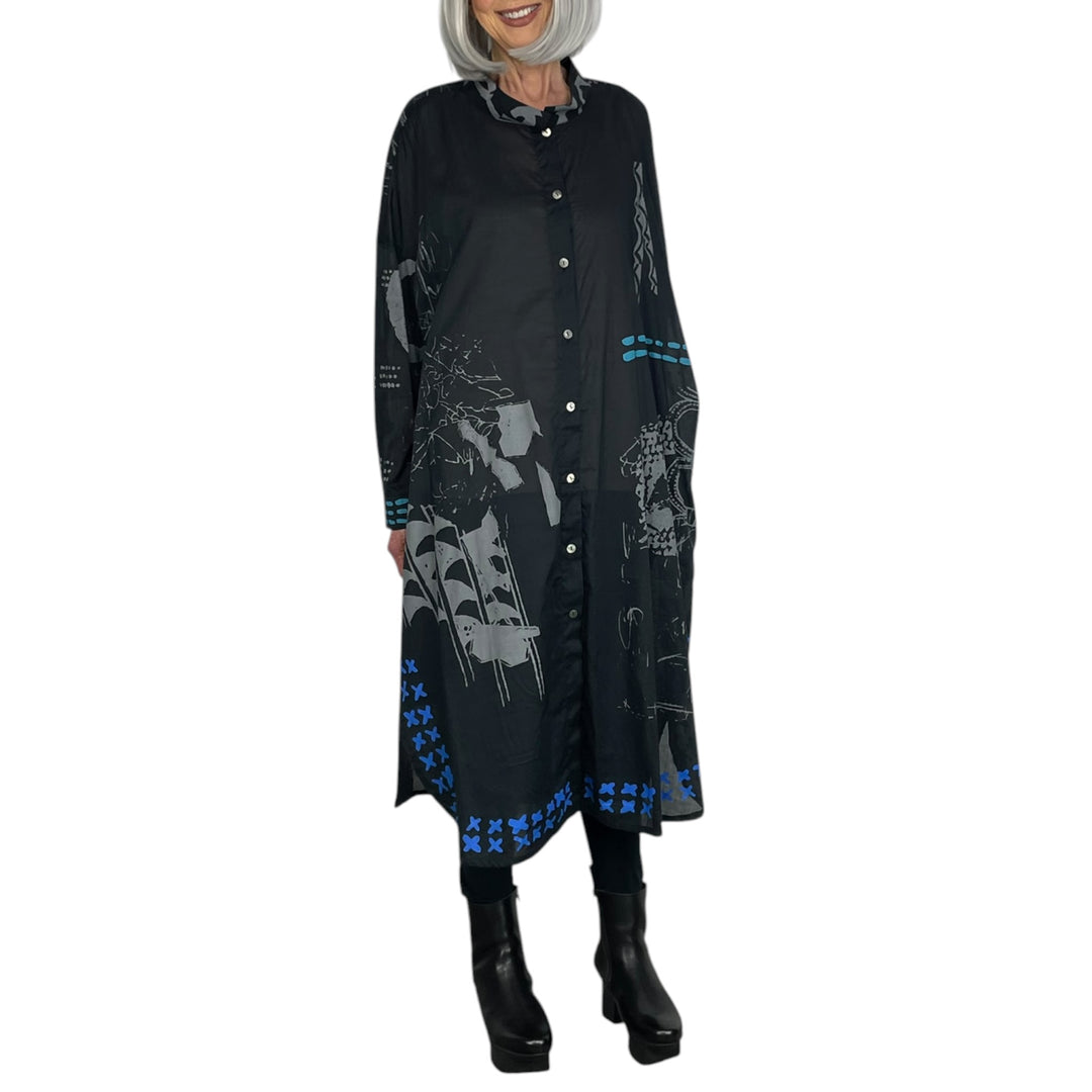 PRINTED VOILE SHIRTDRESS