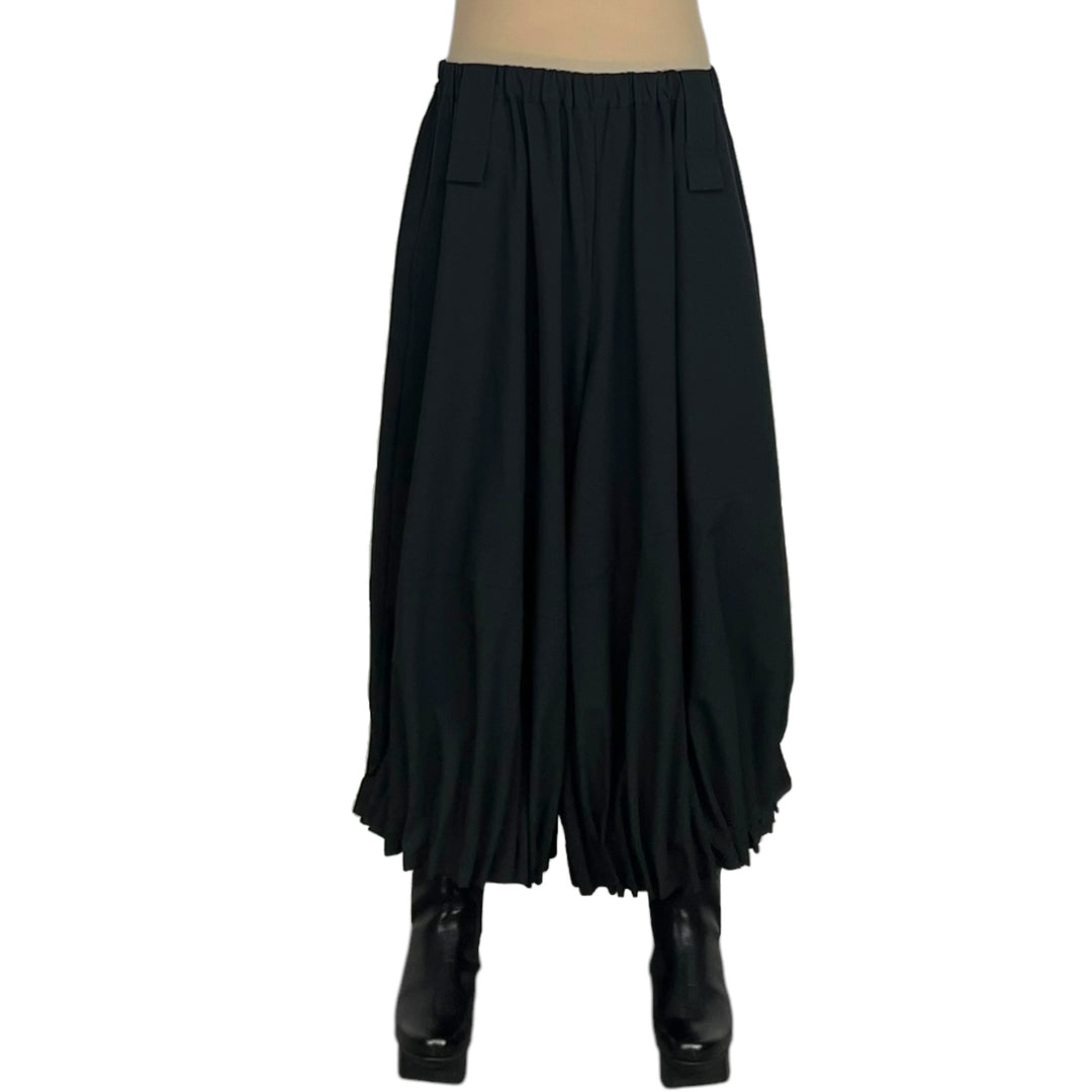 PLEATED HEM WIDE LEG PANT